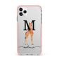 Personalised Giraffe Initial iPhone 11 Pro Max Impact Pink Edge Case