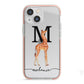 Personalised Giraffe Initial iPhone 13 Mini TPU Impact Case with Pink Edges
