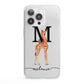 Personalised Giraffe Initial iPhone 13 Pro Clear Bumper Case