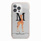 Personalised Giraffe Initial iPhone 13 Pro TPU Impact Case with Pink Edges