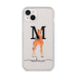 Personalised Giraffe Initial iPhone 14 Plus Clear Tough Case Starlight