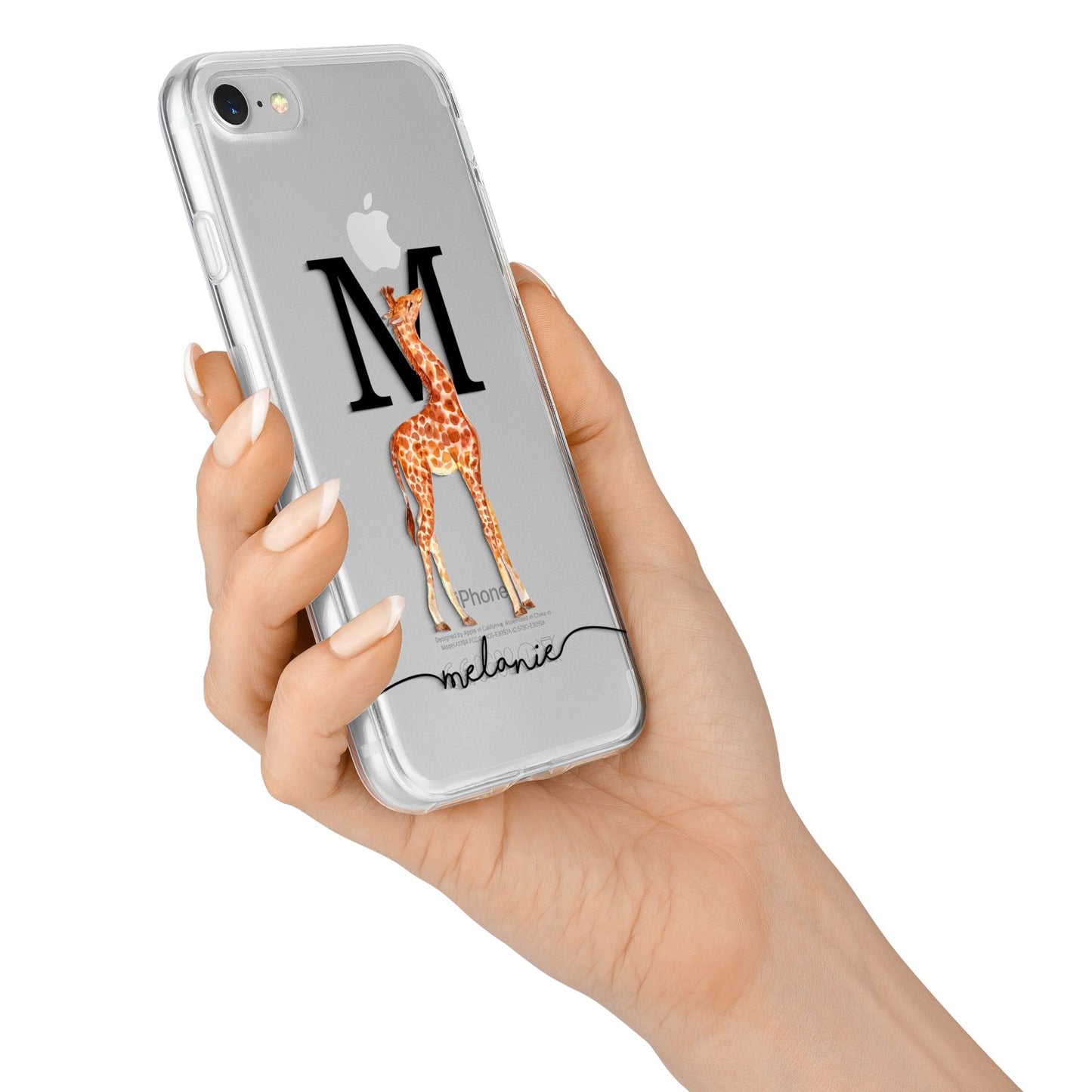 Personalised Giraffe Initial iPhone 7 Bumper Case on Silver iPhone Alternative Image
