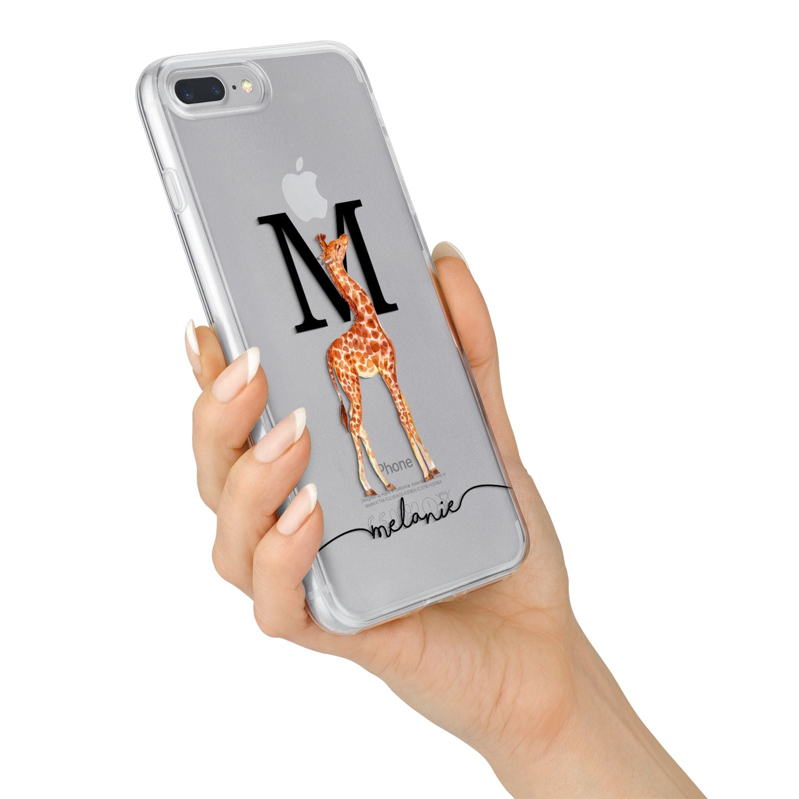 Personalised Giraffe Initial iPhone 7 Plus Bumper Case on Silver iPhone Alternative Image