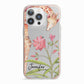 Personalised Giraffe iPhone 13 Pro TPU Impact Case with Pink Edges
