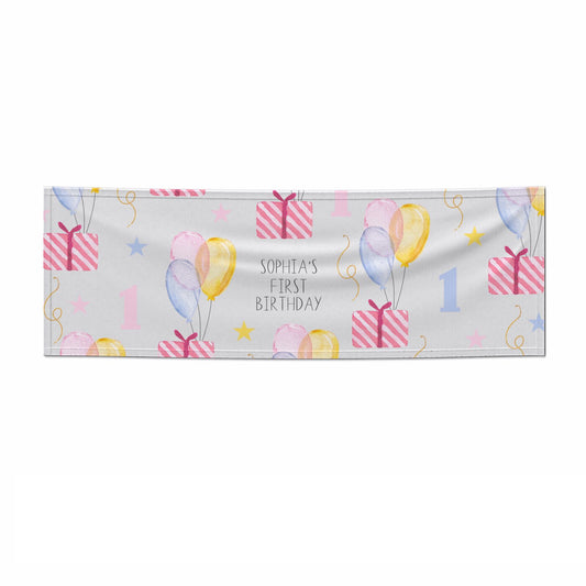 Personalised Girls First Birthday 6x2 Paper Banner