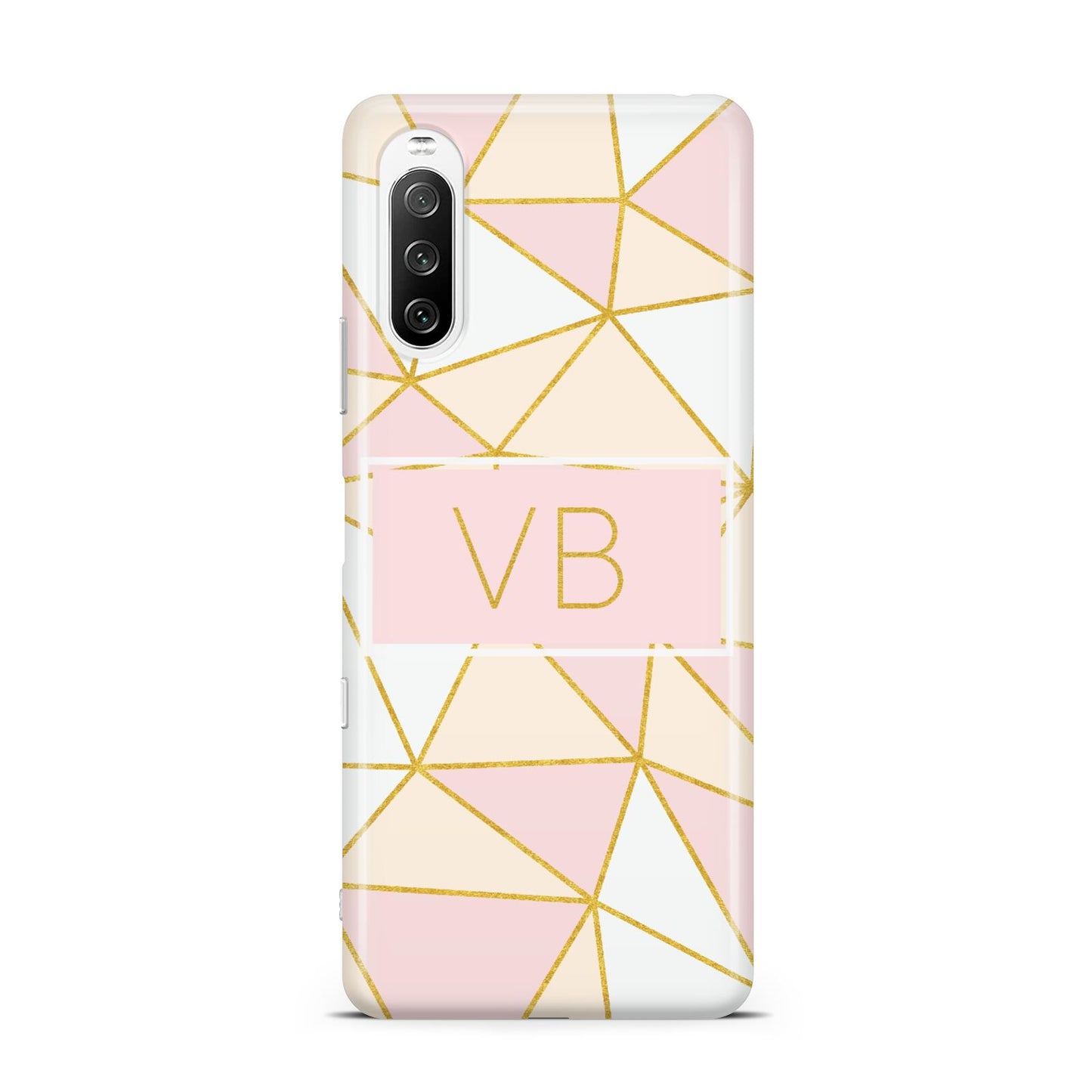 Personalised Gold Initials Geometric Sony Xperia 10 III Case