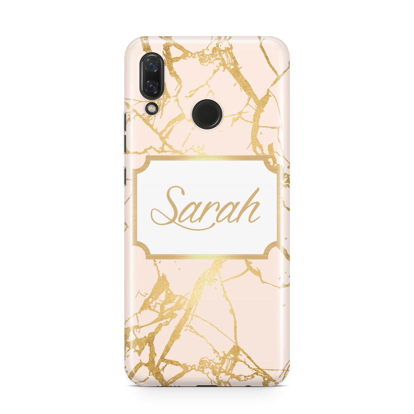 Personalised Gold Marble Pink Name Huawei Nova 3 Phone Case