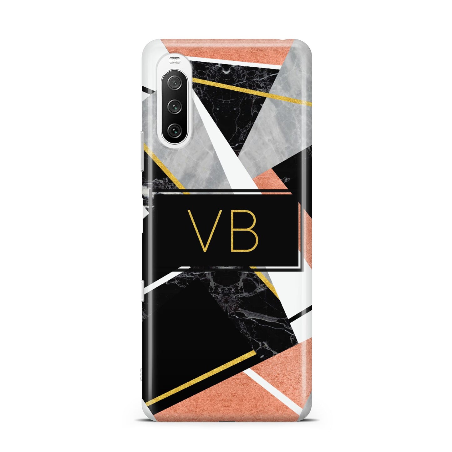 Personalised Gold Rose Monogram Sony Xperia 10 III Case