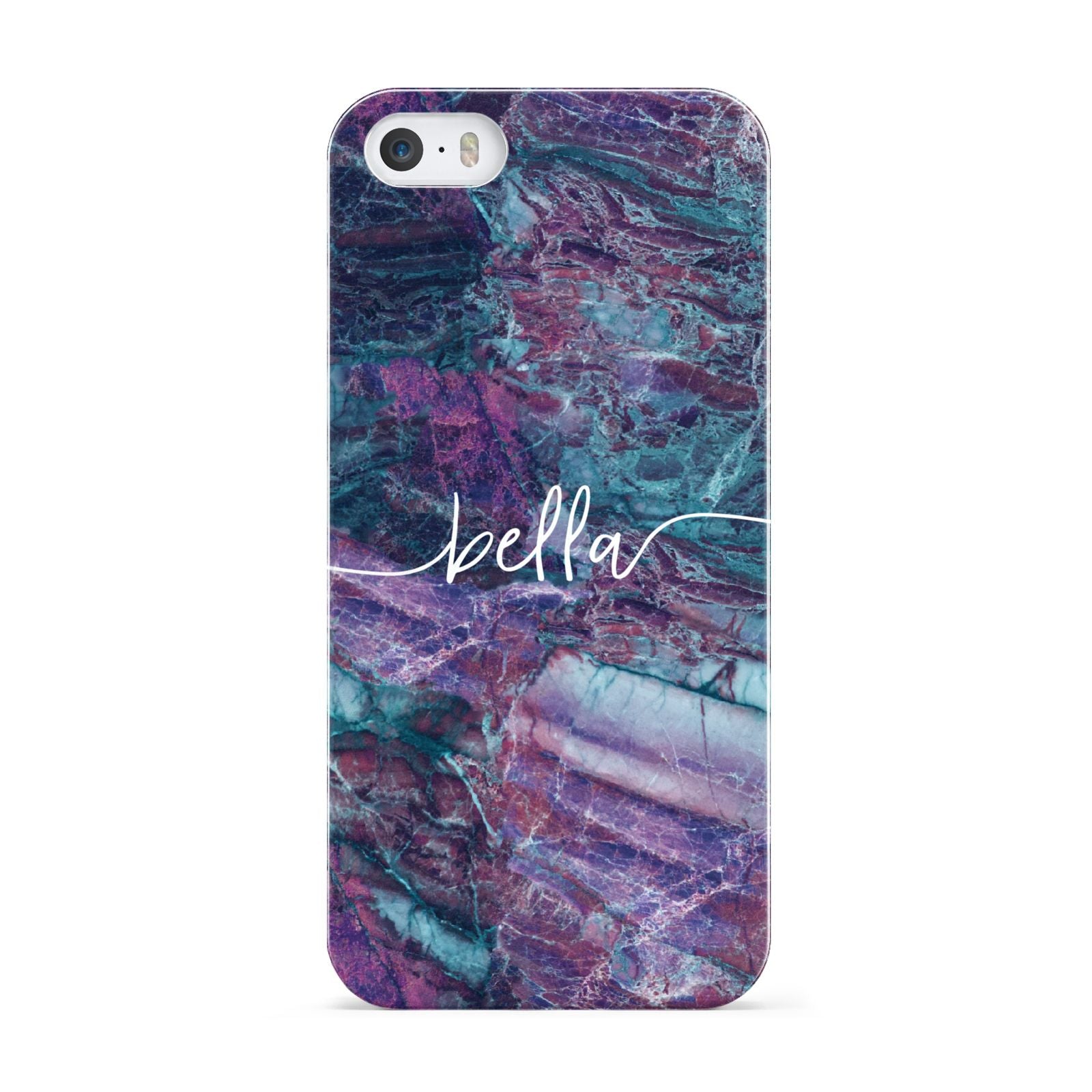 Personalised Green Purple Marble Name Apple iPhone 5 Case