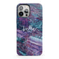 Personalised Green Purple Marble Name iPhone 13 Pro Max Full Wrap 3D Tough Case