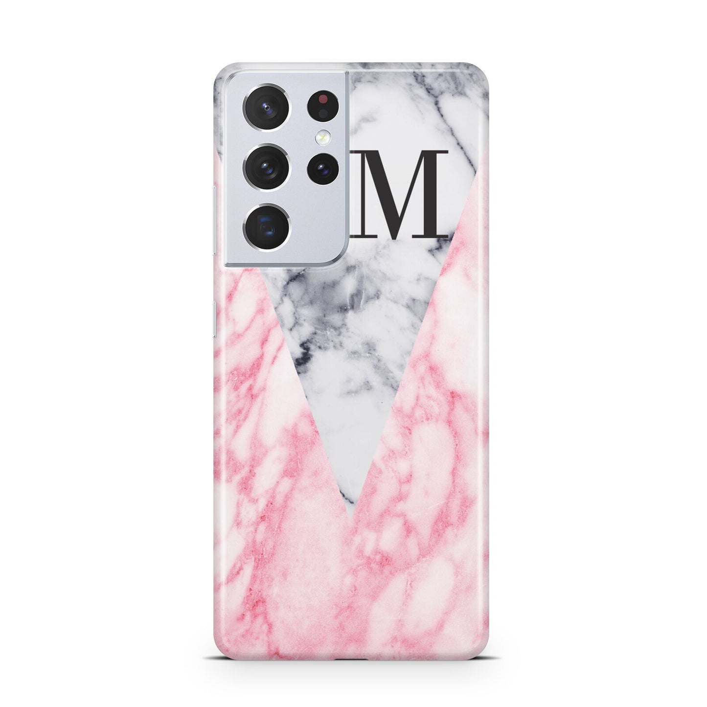 Personalised Grey Inset Marble Initials Samsung S21 Ultra Case