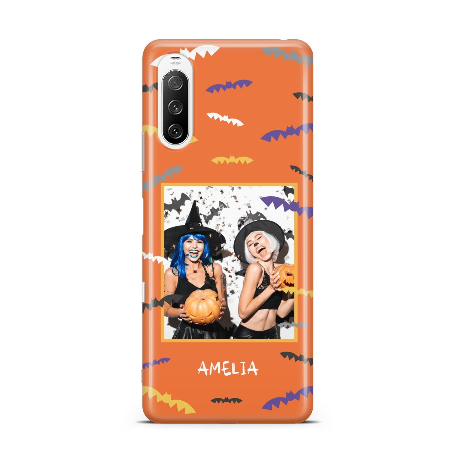 Personalised Halloween Bats Photo Upload Sony Xperia 10 III Case