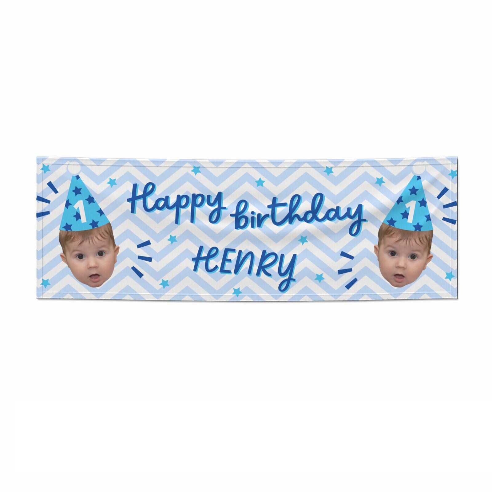 Personalised Happy Birthday Face 6x2 Paper Banner