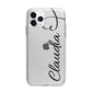 Personalised Heart Name Apple iPhone 11 Pro Max in Silver with Bumper Case