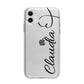 Personalised Heart Name Apple iPhone 11 in White with Bumper Case