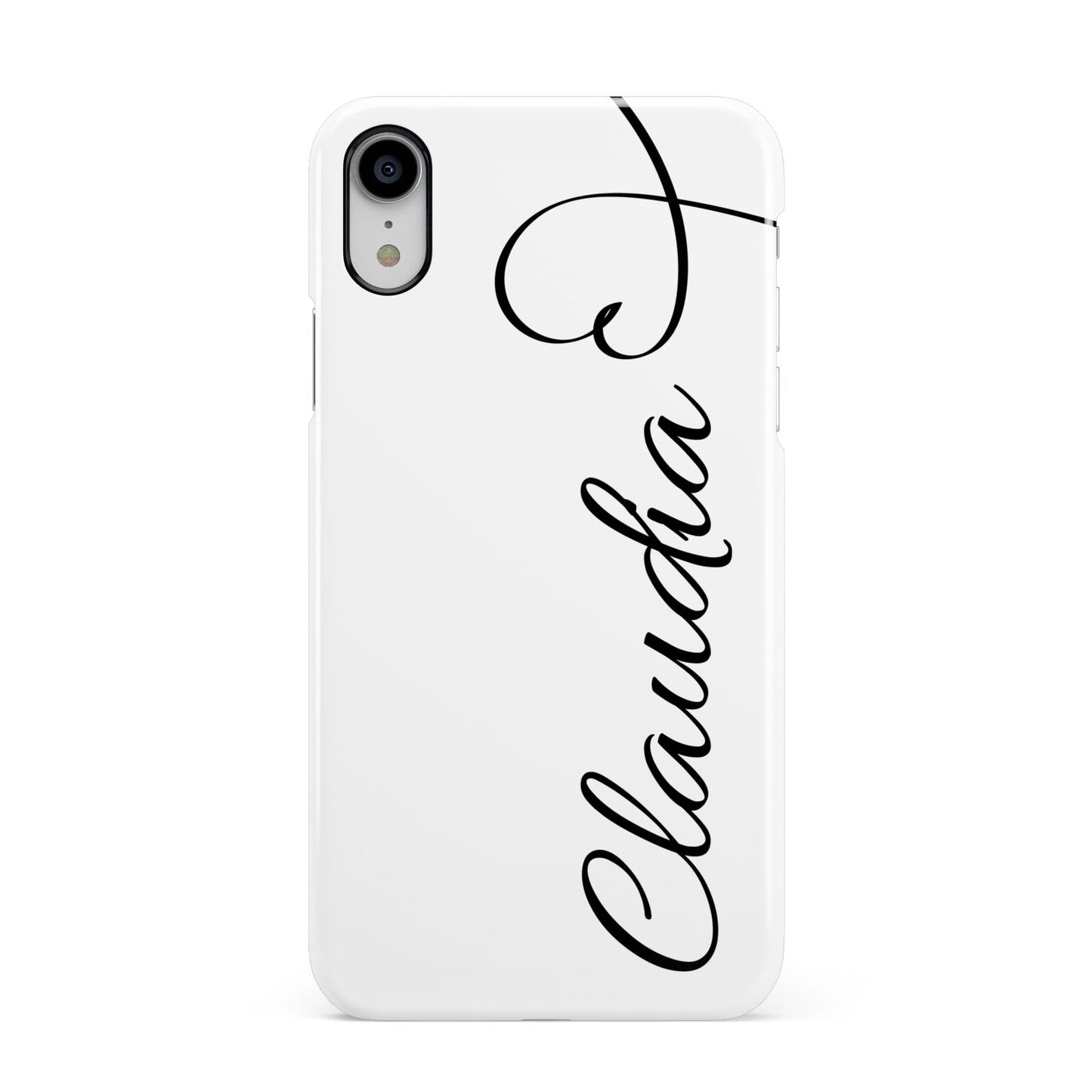 Personalised Heart Name Apple iPhone XR White 3D Snap Case
