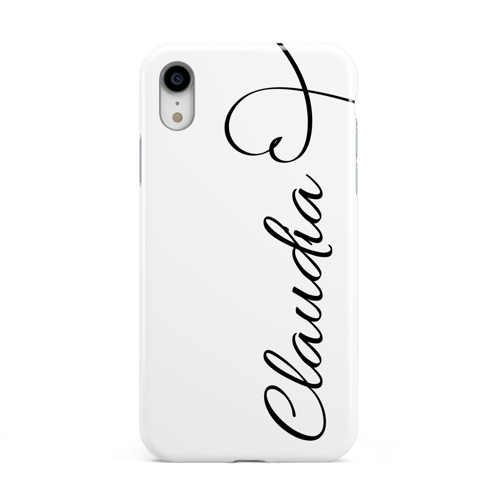 Personalised Heart Name Apple iPhone XR White 3D Tough Case
