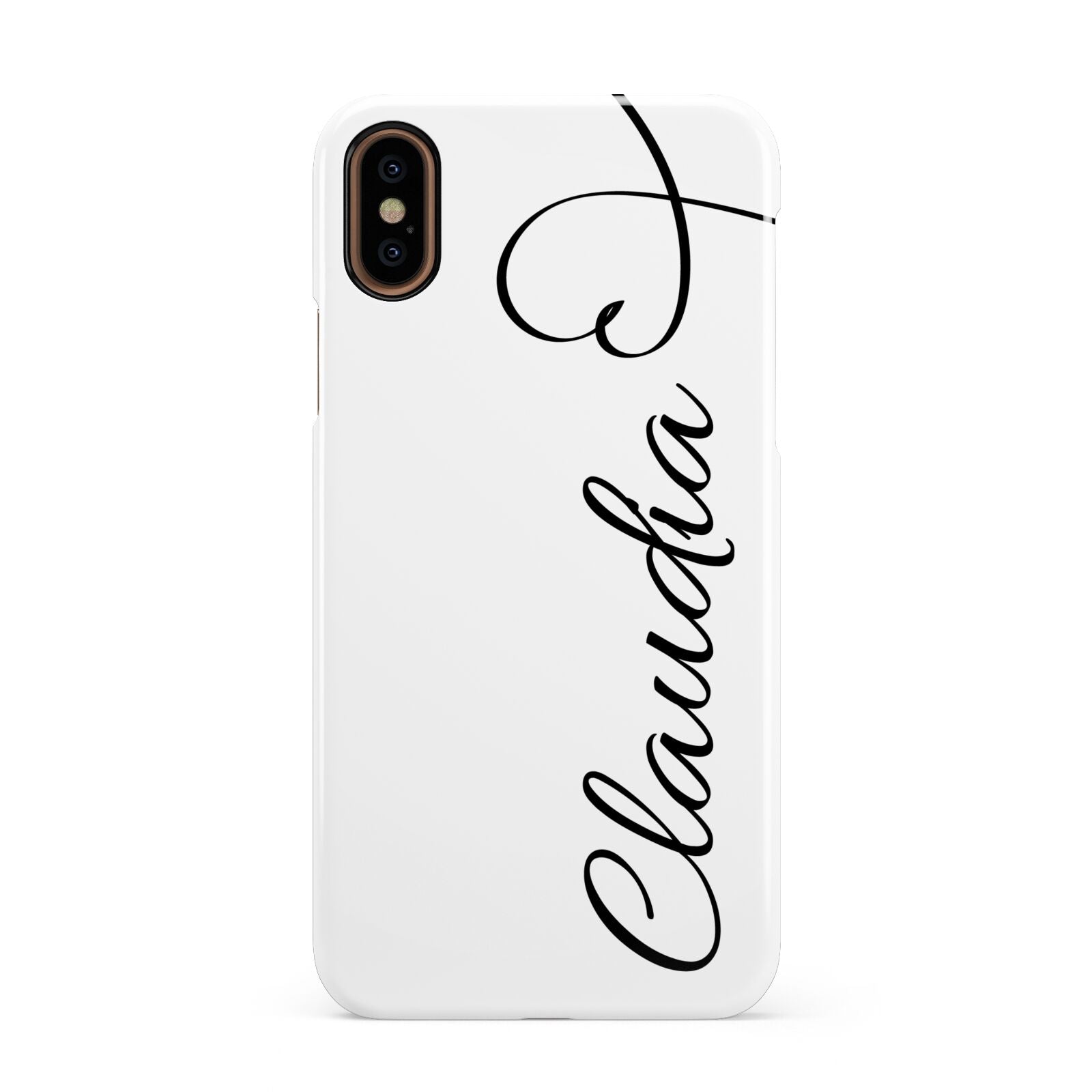 Personalised Heart Name Apple iPhone XS 3D Snap Case