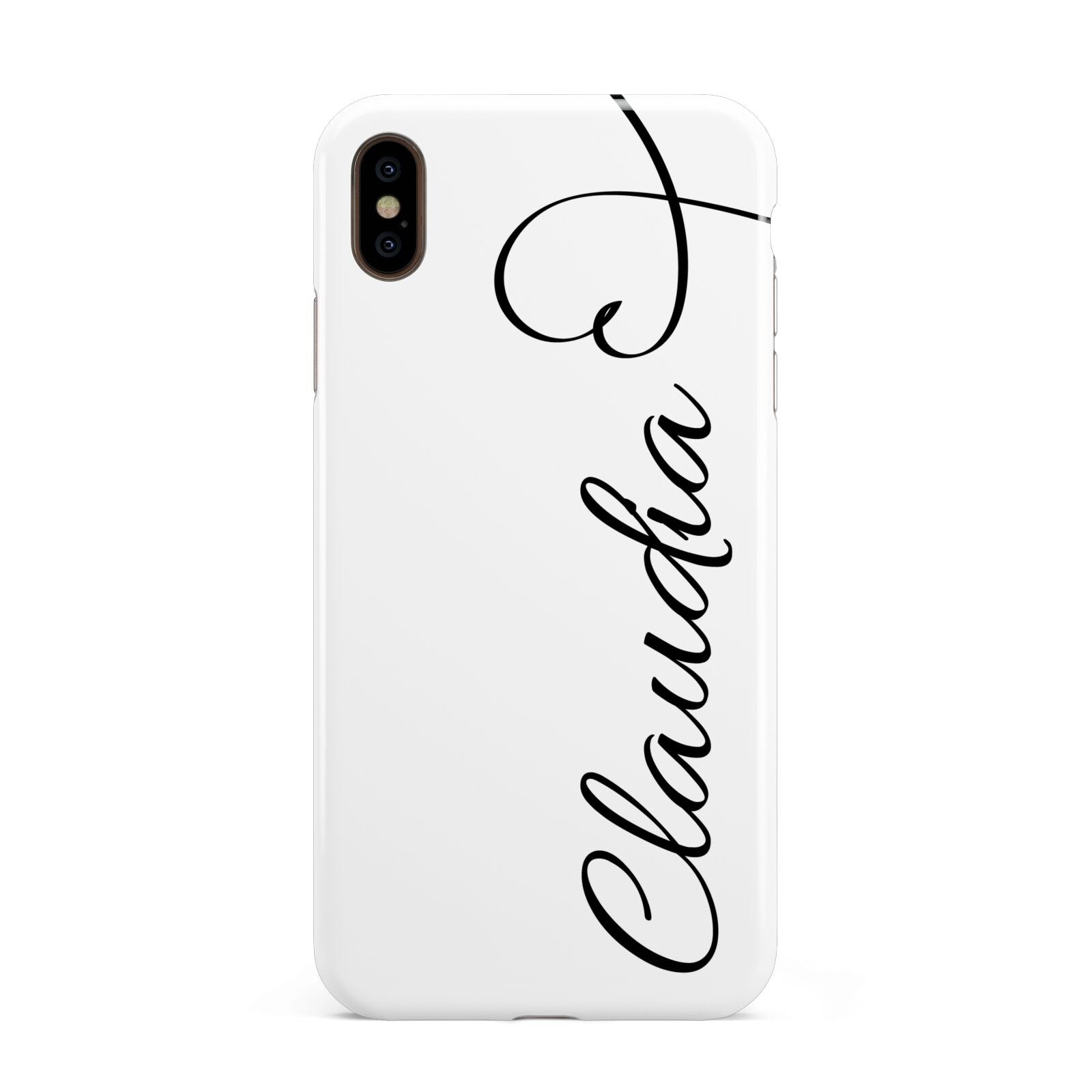 Personalised Heart Name Apple iPhone Xs Max 3D Tough Case