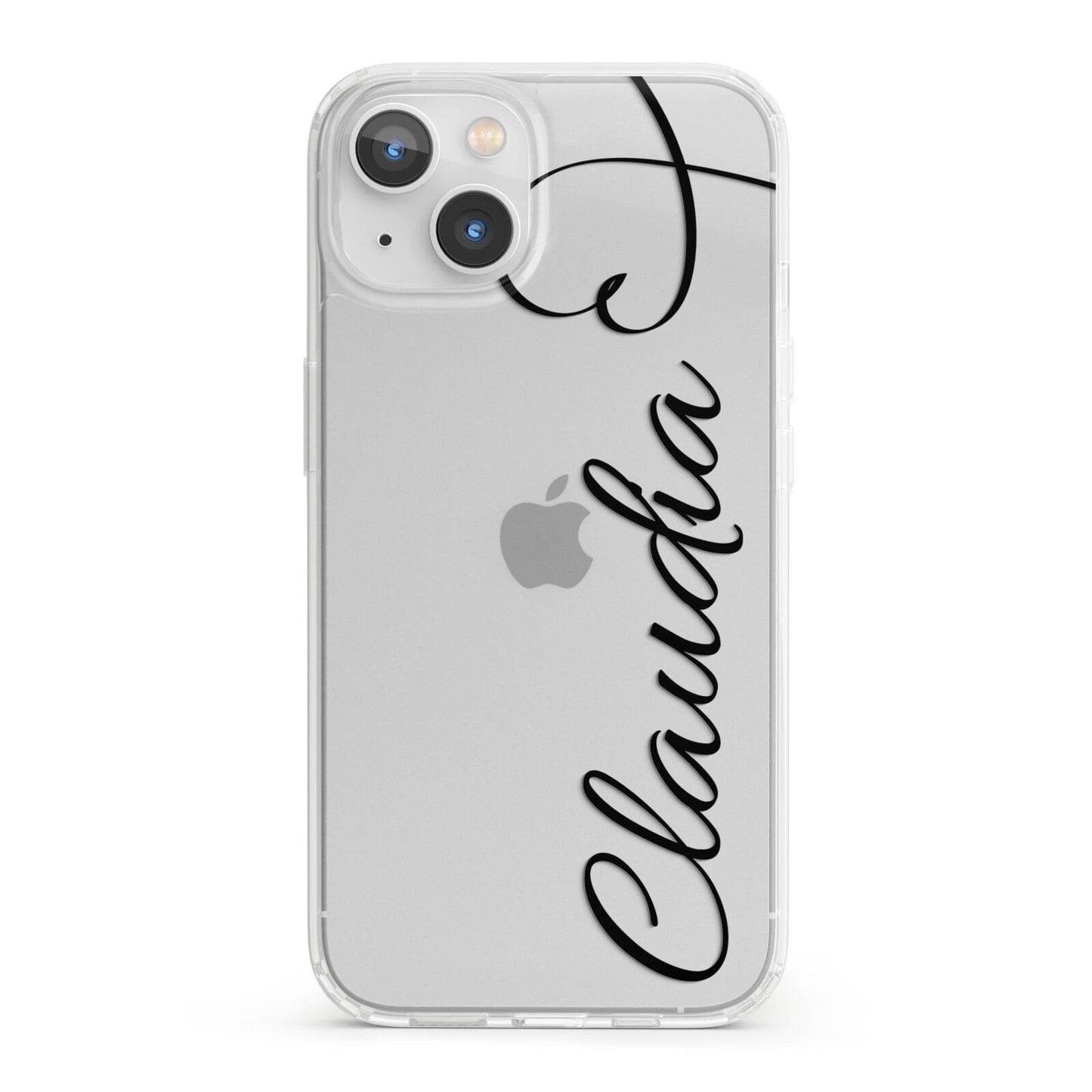 Personalised Heart Name iPhone 13 Clear Bumper Case