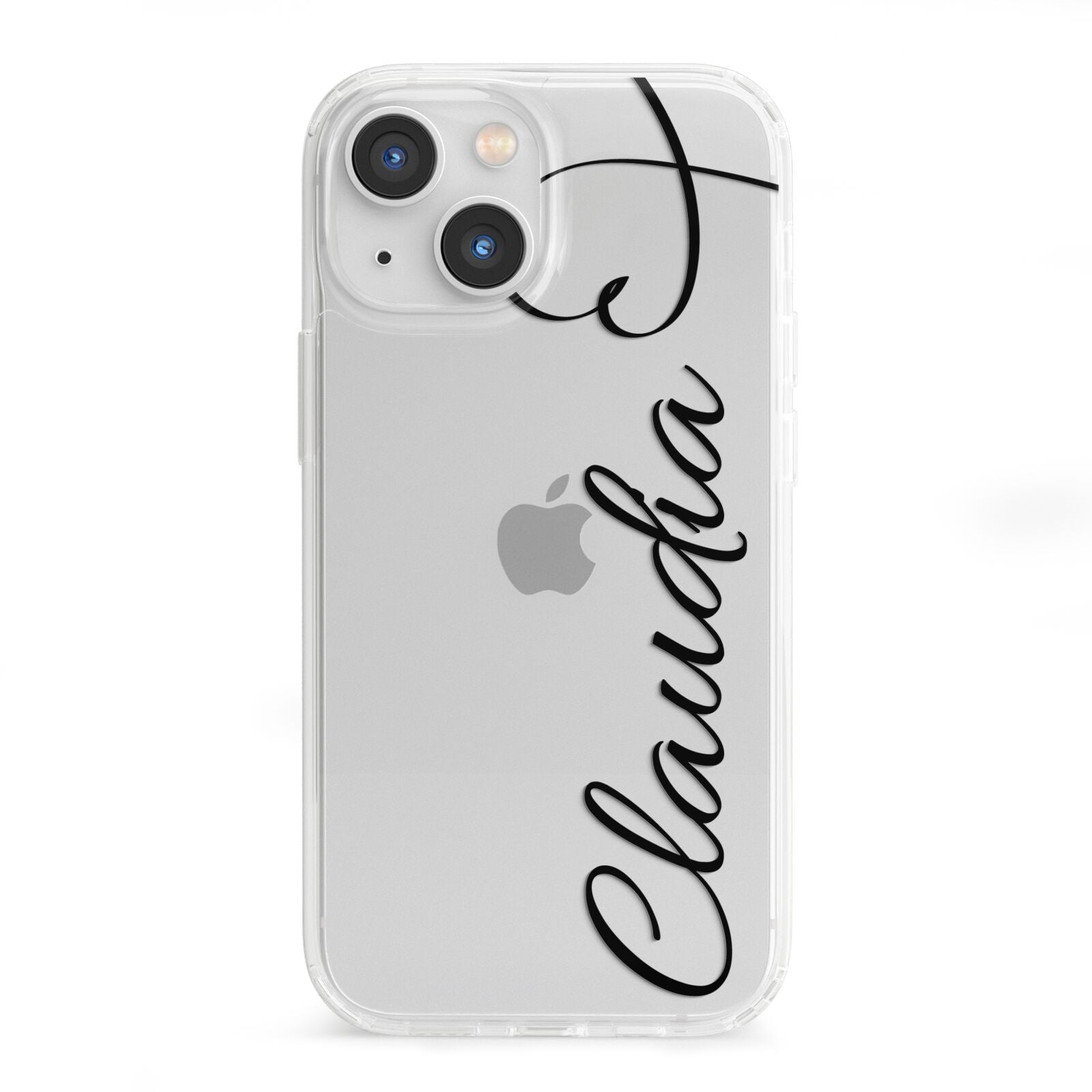 Personalised Heart Name iPhone 13 Mini Clear Bumper Case