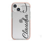 Personalised Heart Name iPhone 13 Mini TPU Impact Case with Pink Edges