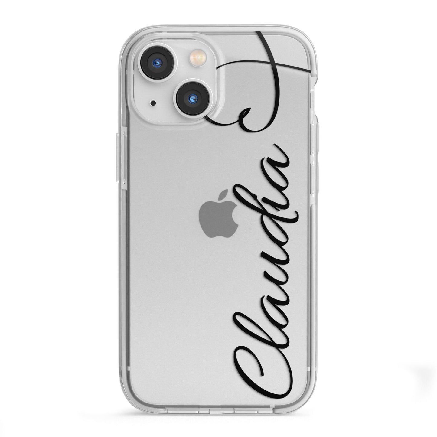 Personalised Heart Name iPhone 13 Mini TPU Impact Case with White Edges