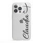 Personalised Heart Name iPhone 13 Pro Clear Bumper Case