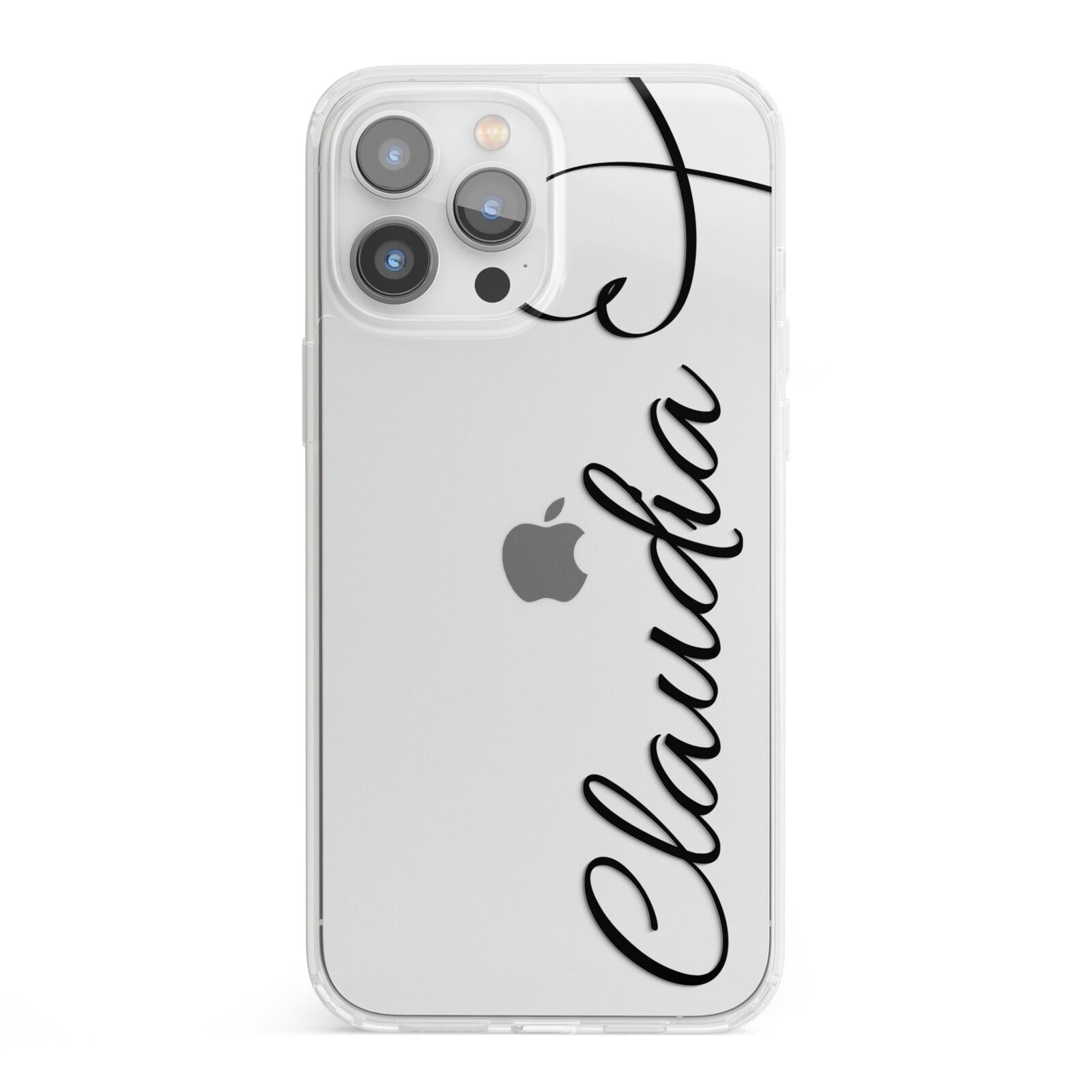 Personalised Heart Name iPhone 13 Pro Max Clear Bumper Case