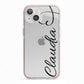 Personalised Heart Name iPhone 13 TPU Impact Case with Pink Edges