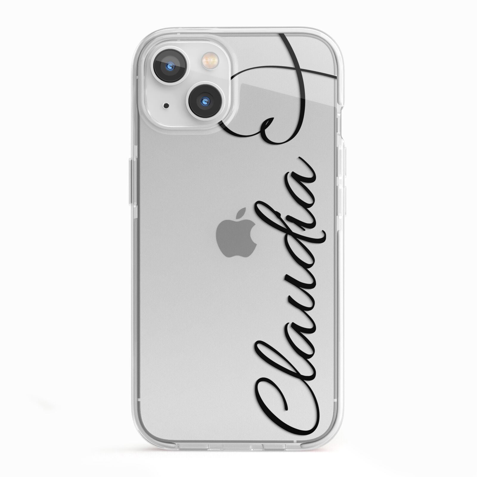 Personalised Heart Name iPhone 13 TPU Impact Case with White Edges
