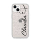 Personalised Heart Name iPhone 14 Glitter Tough Case Starlight