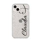 Personalised Heart Name iPhone 14 Plus Glitter Tough Case Starlight