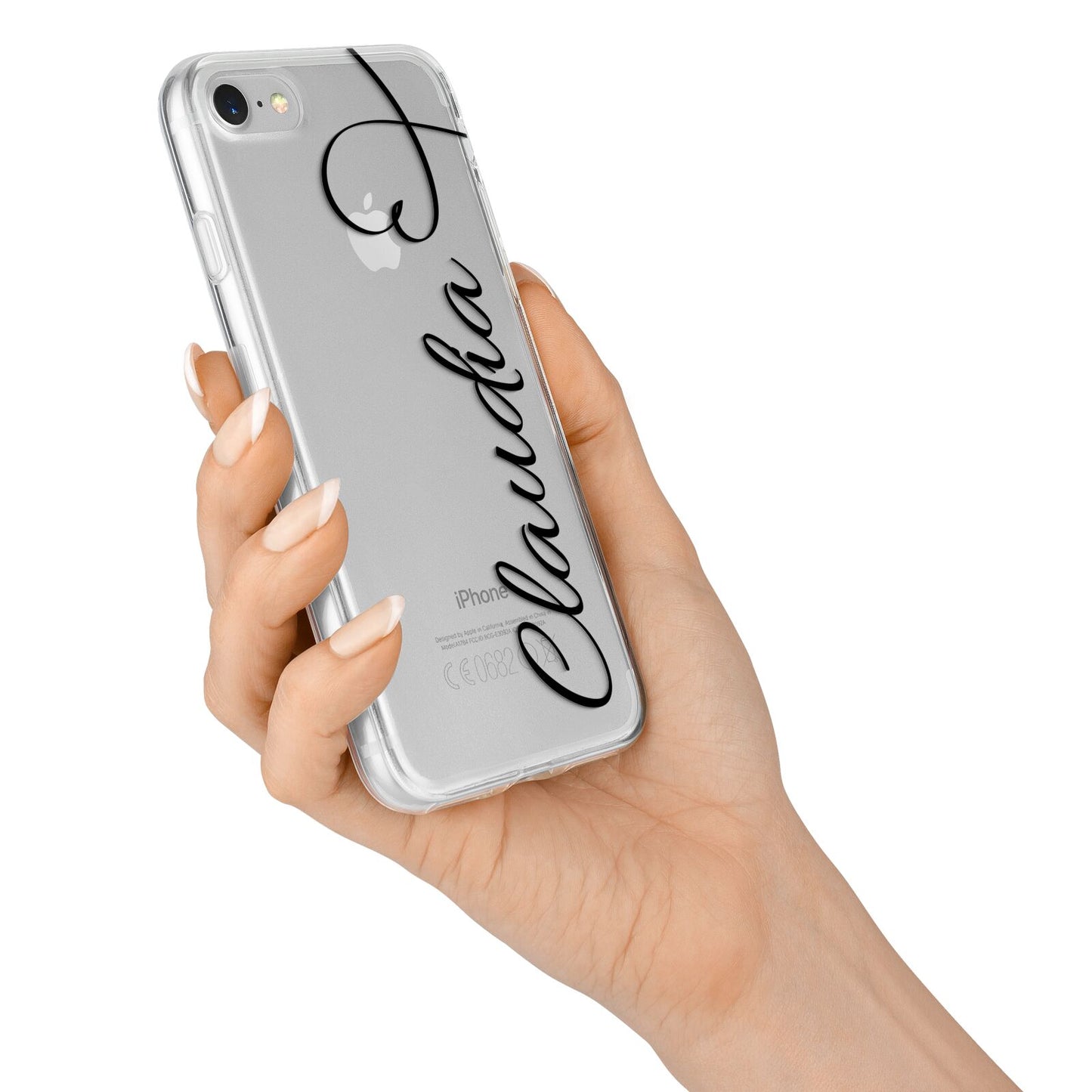 Personalised Heart Name iPhone 7 Bumper Case on Silver iPhone Alternative Image