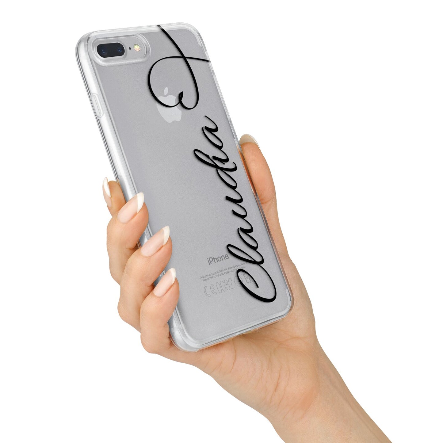 Personalised Heart Name iPhone 7 Plus Bumper Case on Silver iPhone Alternative Image