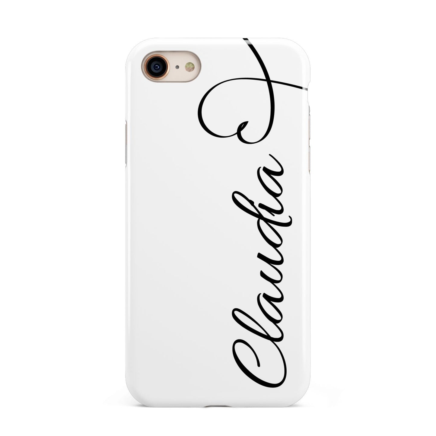 Personalised Heart Name iPhone 8 3D Tough Case on Gold Phone