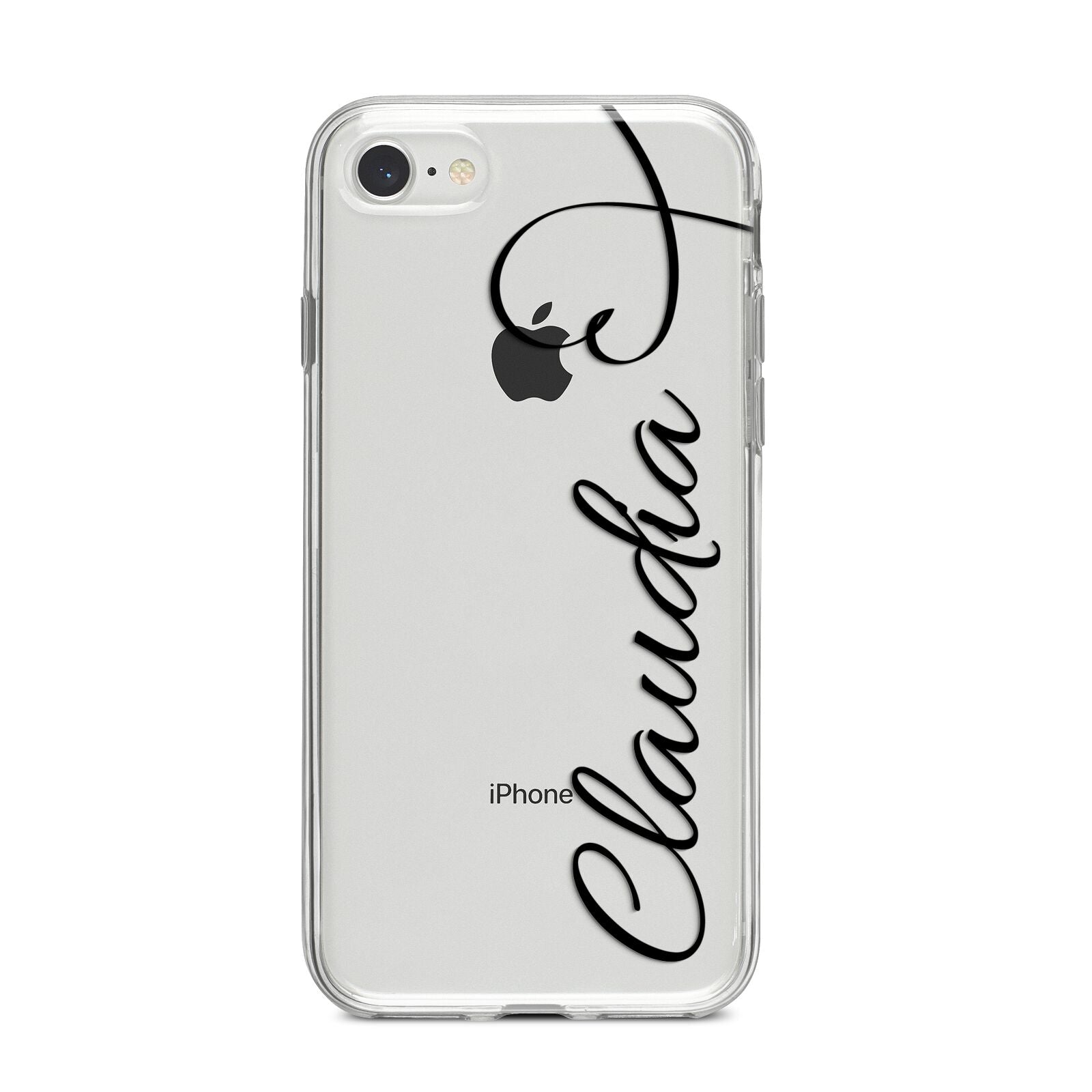 Personalised Heart Name iPhone 8 Bumper Case on Silver iPhone