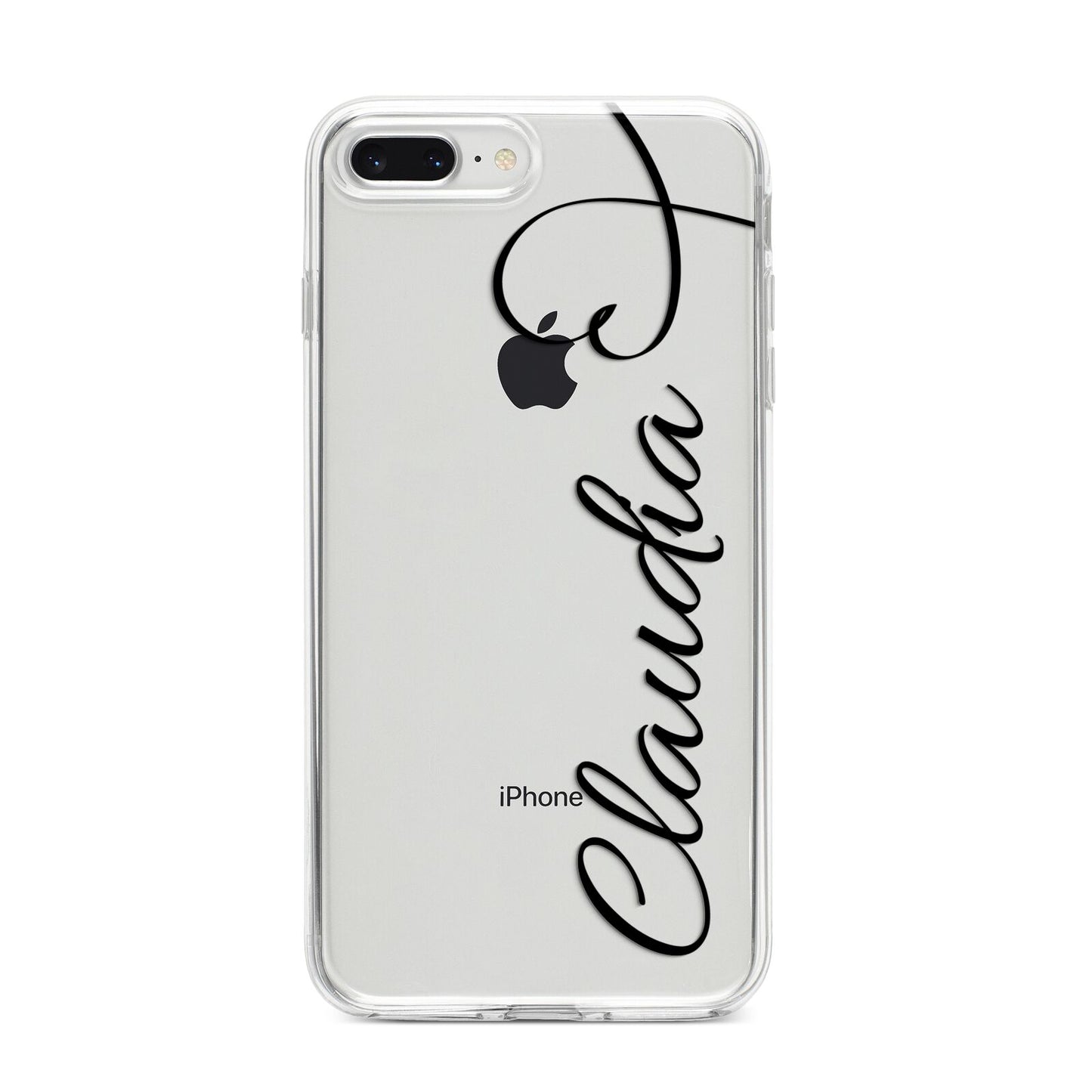 Personalised Heart Name iPhone 8 Plus Bumper Case on Silver iPhone