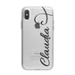 Personalised Heart Name iPhone X Bumper Case on Silver iPhone Alternative Image 1