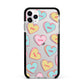 Personalised Heart Sweets Apple iPhone 11 Pro Max in Silver with Black Impact Case