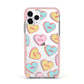 Personalised Heart Sweets Apple iPhone 11 Pro in Silver with Pink Impact Case