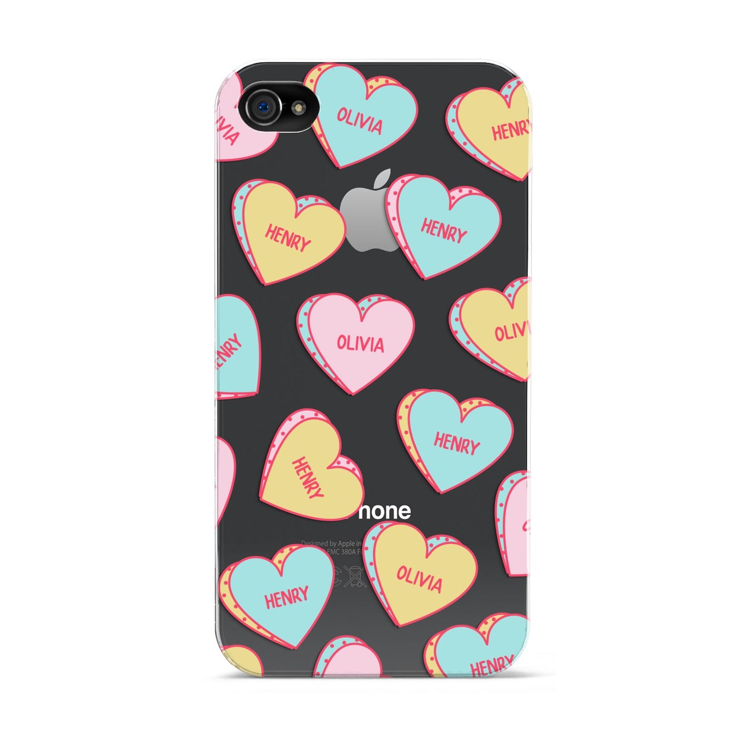 Personalised Heart Sweets Apple iPhone 4s Case