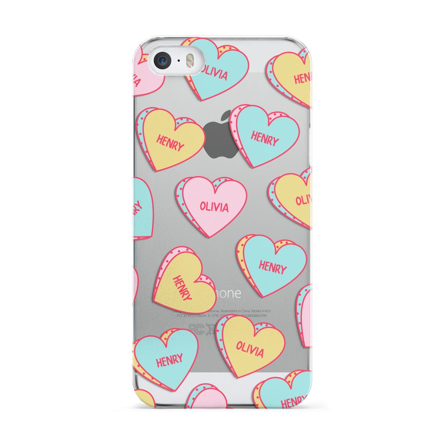 Personalised Heart Sweets Apple iPhone 5 Case