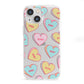 Personalised Heart Sweets iPhone 13 Mini Clear Bumper Case