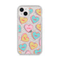 Personalised Heart Sweets iPhone 14 Plus Glitter Tough Case Starlight