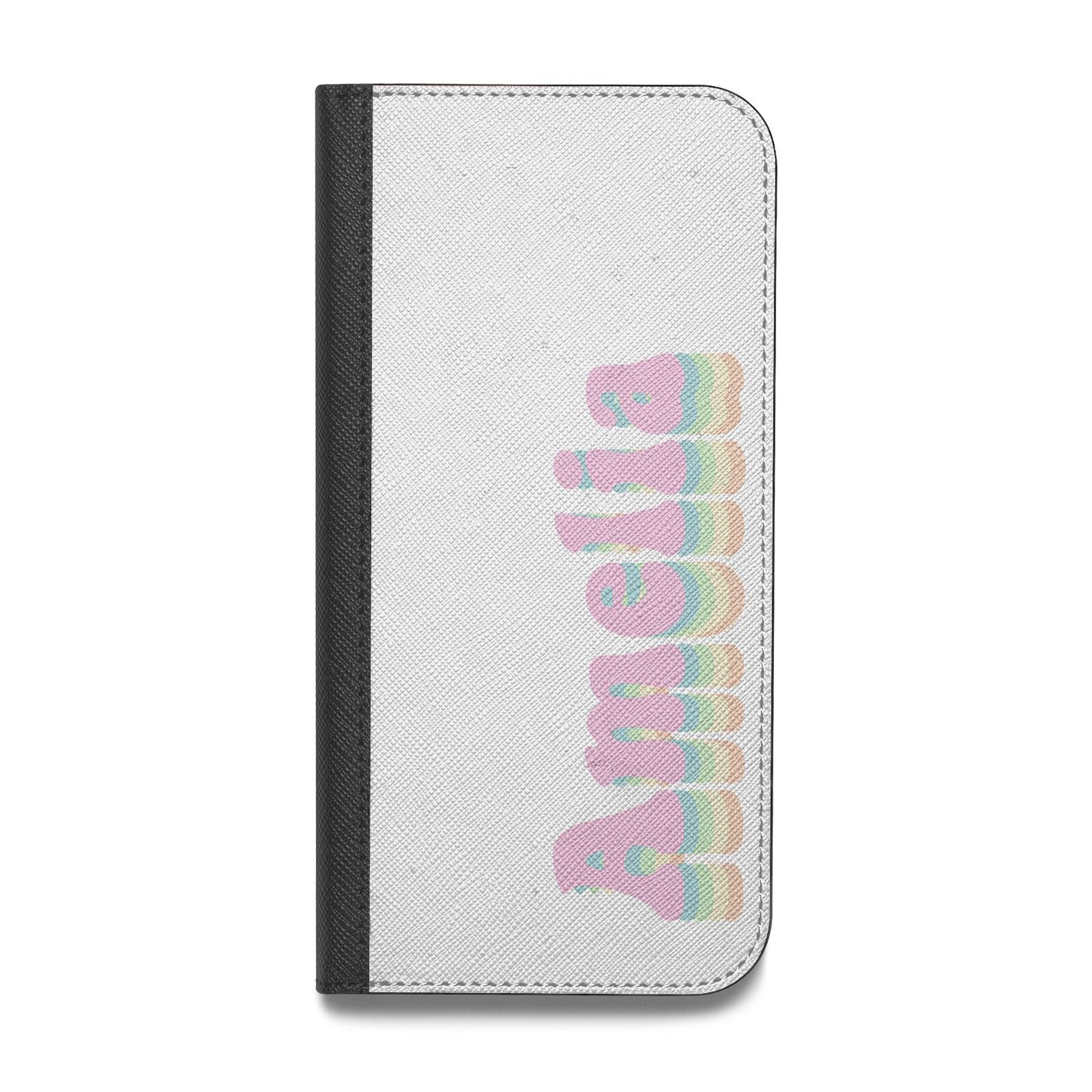 Personalised Hippy Name Vegan Leather Flip Samsung Case