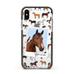Personalised Horse Photo Apple iPhone Xs Impact Case Black Edge on Silver Phone
