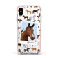 Personalised Horse Photo Apple iPhone Xs Impact Case Pink Edge on Silver Phone
