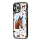 Personalised Horse Photo iPhone 13 Pro Max Black Impact Case Side Angle on Silver phone