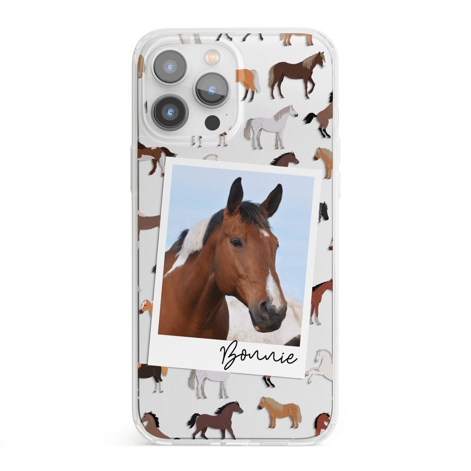 Personalised Horse Photo iPhone 13 Pro Max Clear Bumper Case